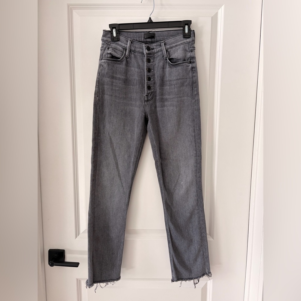 Mother The Pixie Dazzler Dark Gray Ankle Frey Jeans - Picture 6 of 11